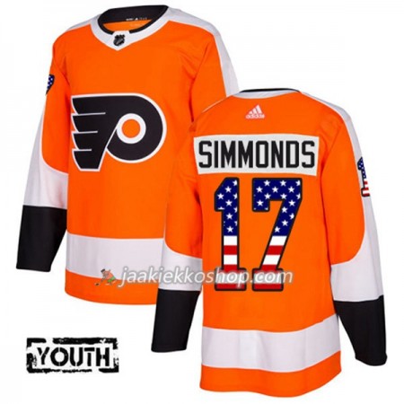 Lapsille NHL Philadelphia Flyers Pelipaita Wayne Simmonds 17 Adidas 2017-2018 Oranssi USA Flag Fashion Authentic